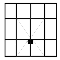 InteriorDoors Dubbele Aluminium Scharnierdeur voor binnen incl. glas