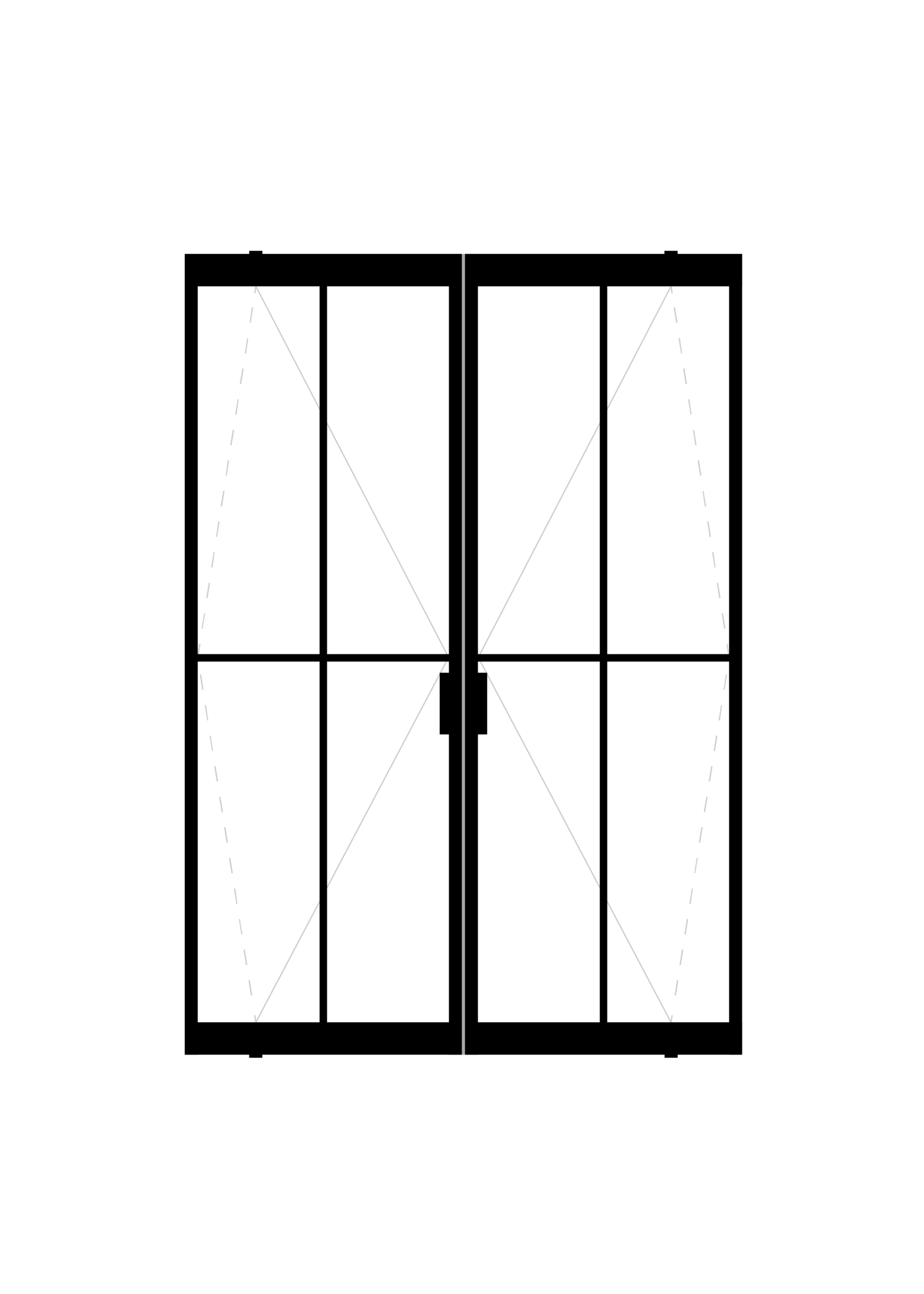 InteriorDoors Dubbele  Taatstdeur Aluminium incl. glas