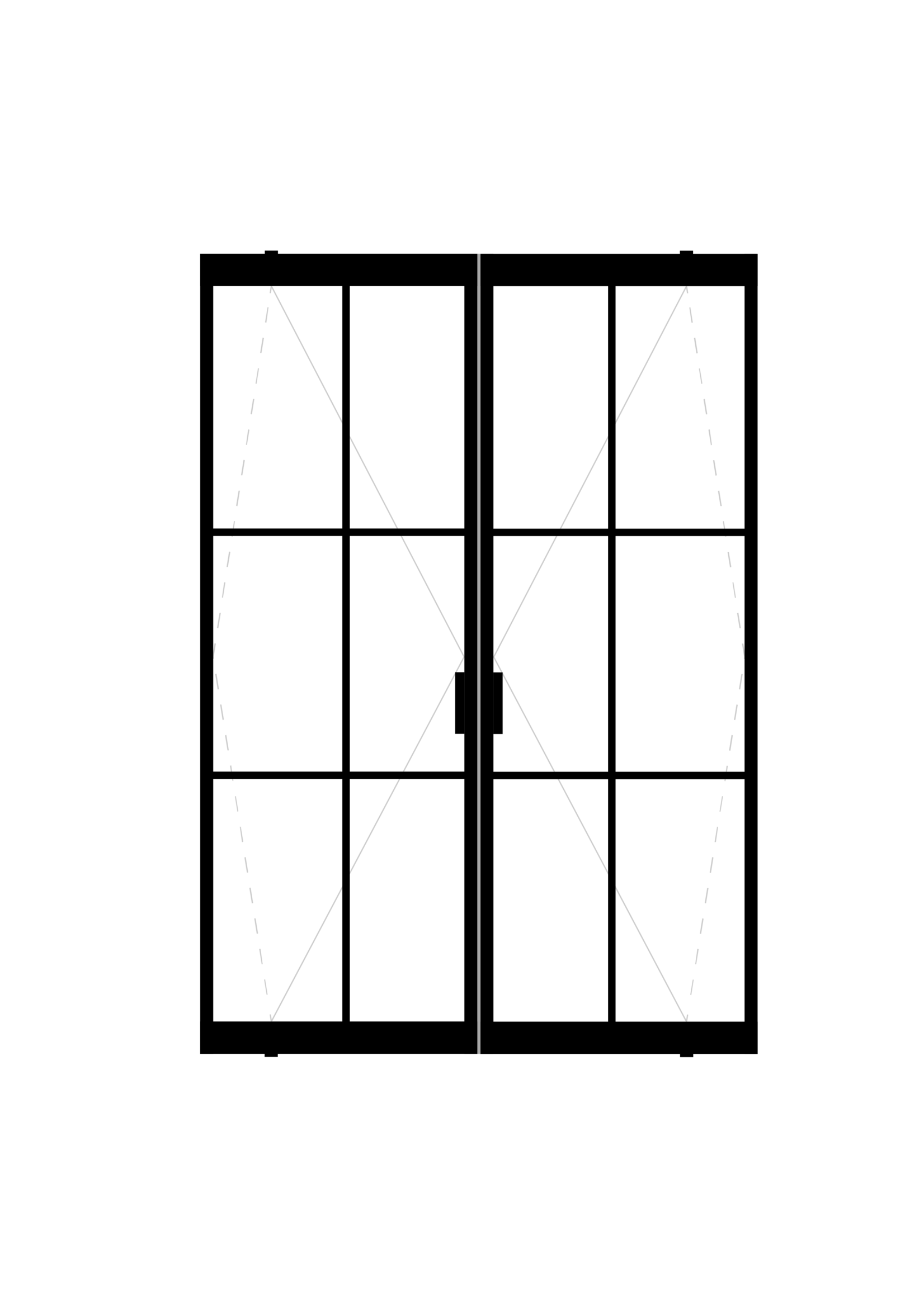 InteriorDoors Dubbele  Taatstdeur Aluminium incl. glas