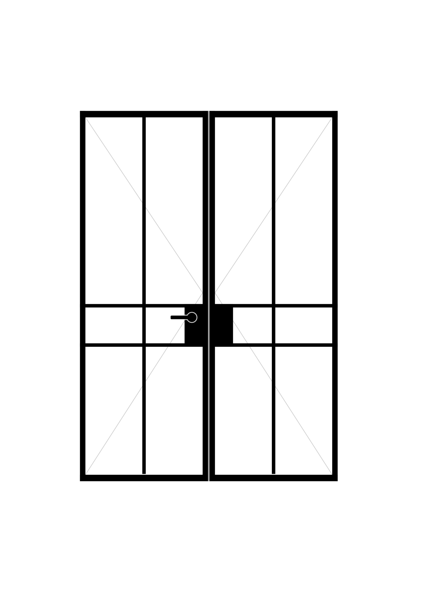 InteriorDoors Dubbele Aluminium Scharnierdeur voor binnen incl. glas