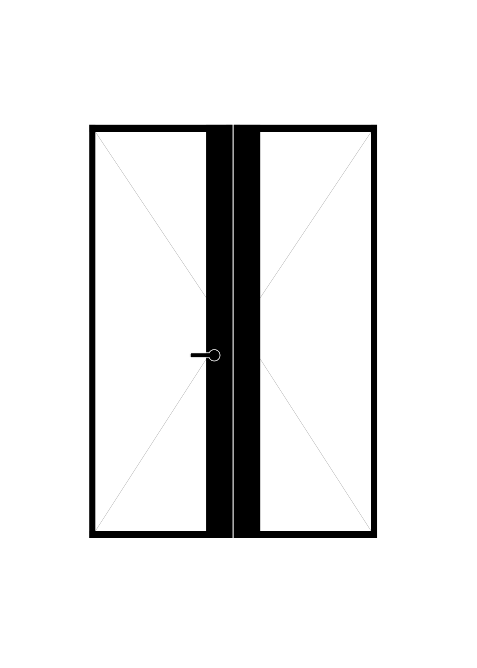 InteriorDoors Dubbele Aluminium Scharnierdeur voor binnen incl. glas