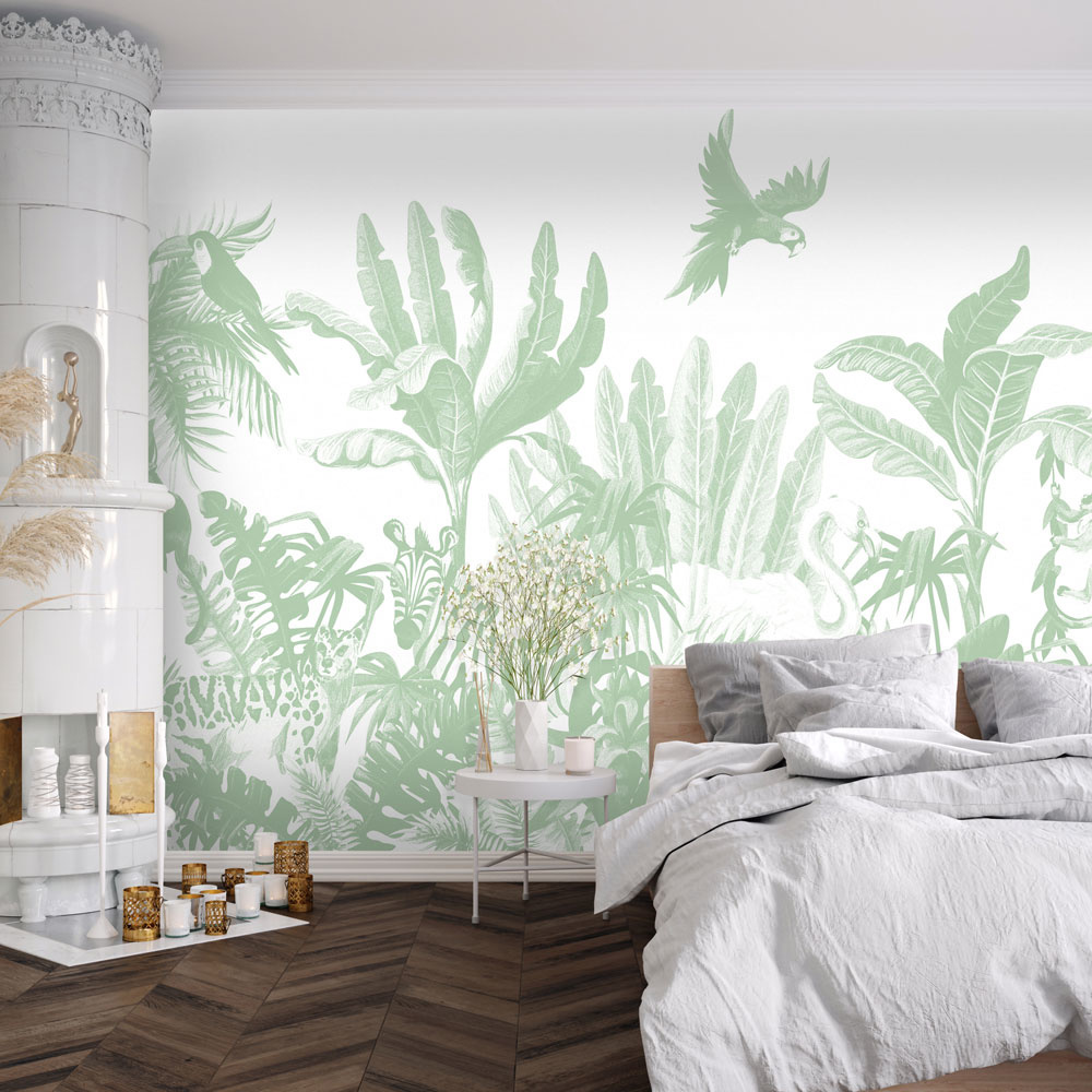 Behang Jungle uni groen Design & Productie NL Gratis verzonden