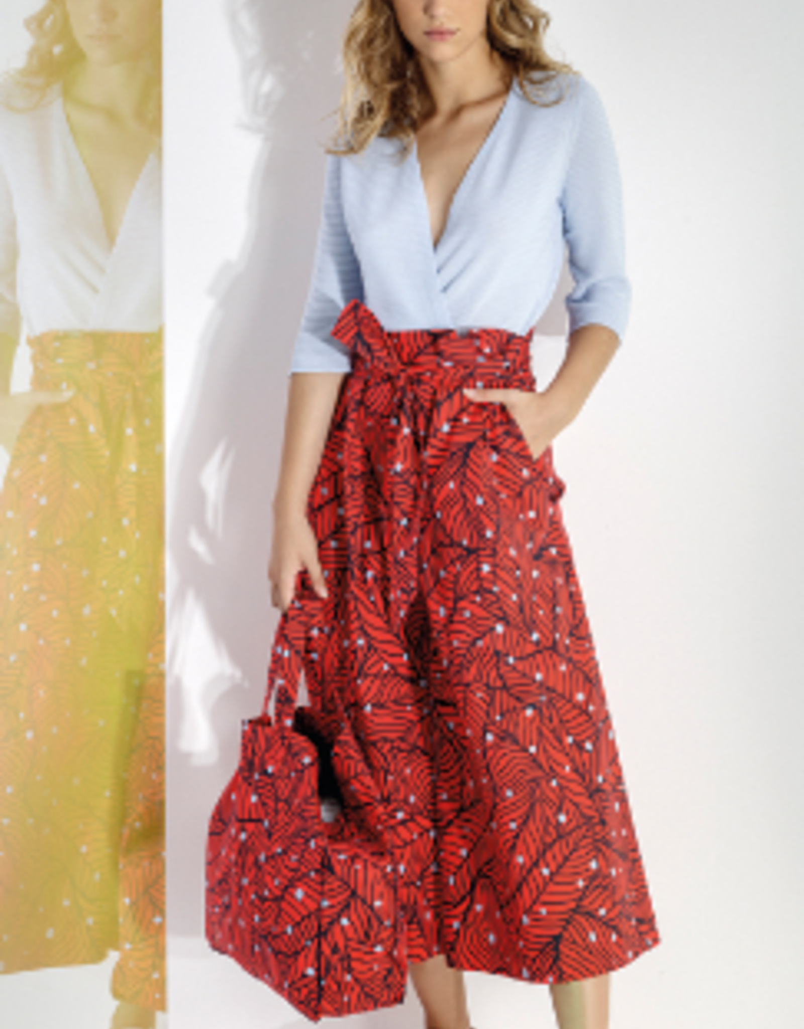 Broek Rok Rood Licht Blauw - The Frog Fashion