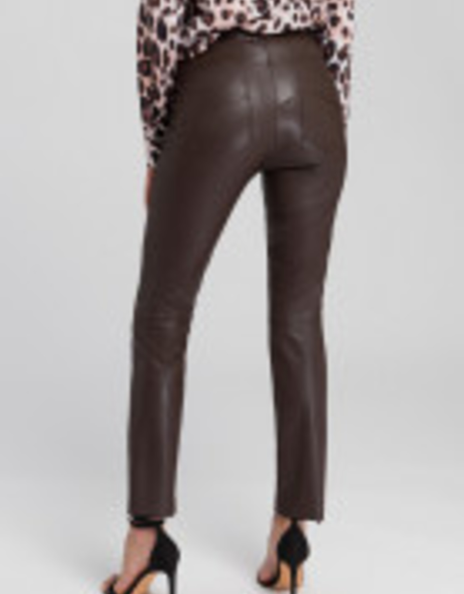 Marc Aurel Pantalon Fake Leather Rits Deep Brown