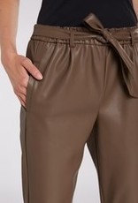 Oui Pantalon Fake Leather Paperback Walnut