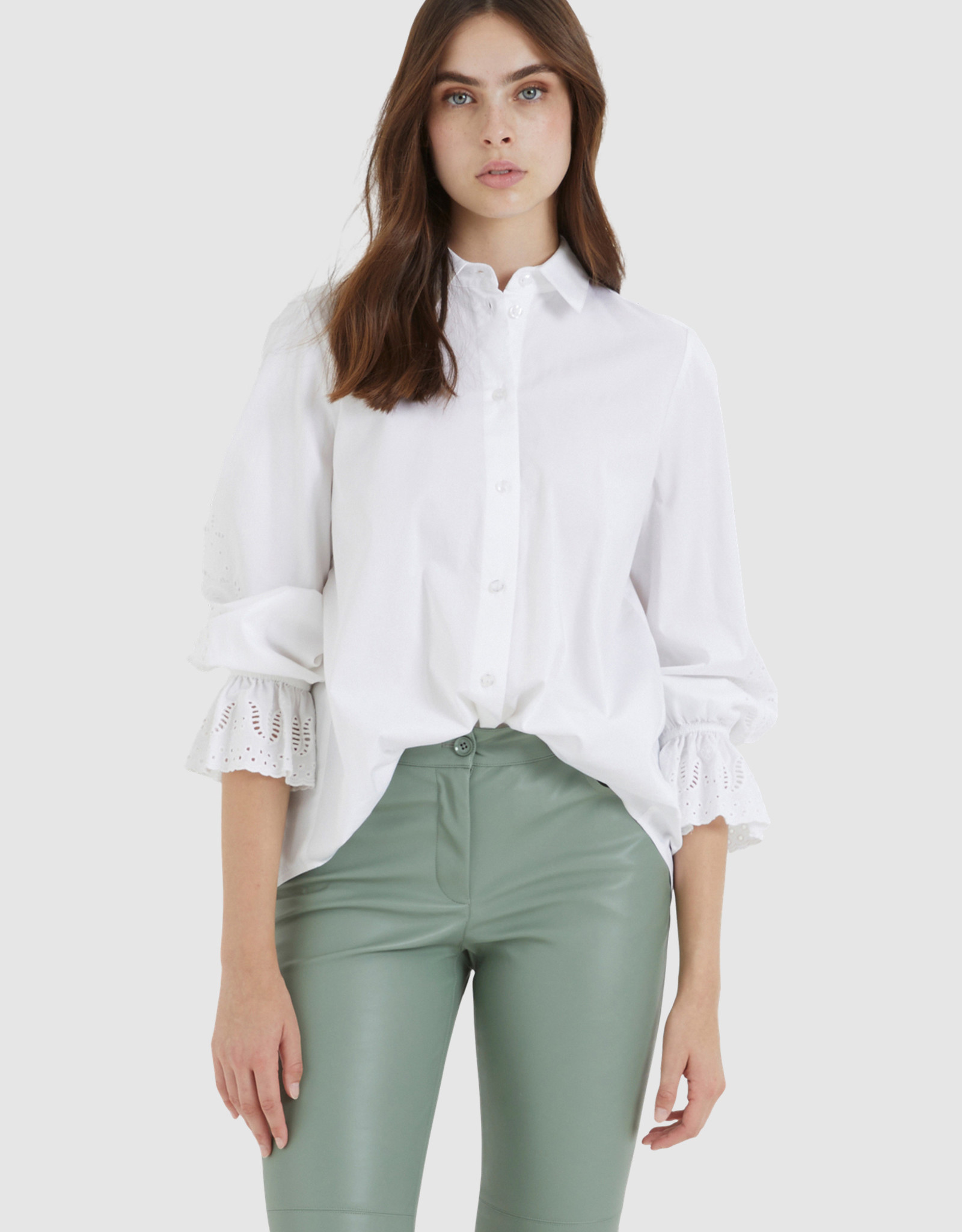 Marc Aurel Thema Funky R. Blouse Broderie Mouw White