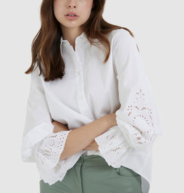 Marc Aurel Thema Funky R. Blouse Broderie Mouw White