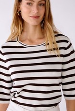 Oui Pullover KM Streep  Off White Brown