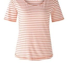 Oui T-Shirt K-M Rood Wit Streep