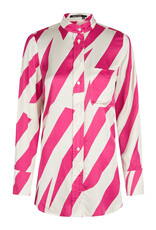 Marc Aurel Thema Think Pink Blouse Dioganaal Streep Pink Wit