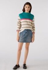 Oui Pullover Jade Groen Multi Color