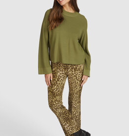 Marc Aurel Thema Animal Instinct Pullover Wijde Mouw Olive