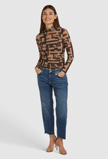 Marc Aurel Thema Upper Chic Top Mesh Print Zand/Cappucino