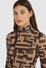 Marc Aurel Thema Upper Chic Top Mesh Print Zand/Cappucino