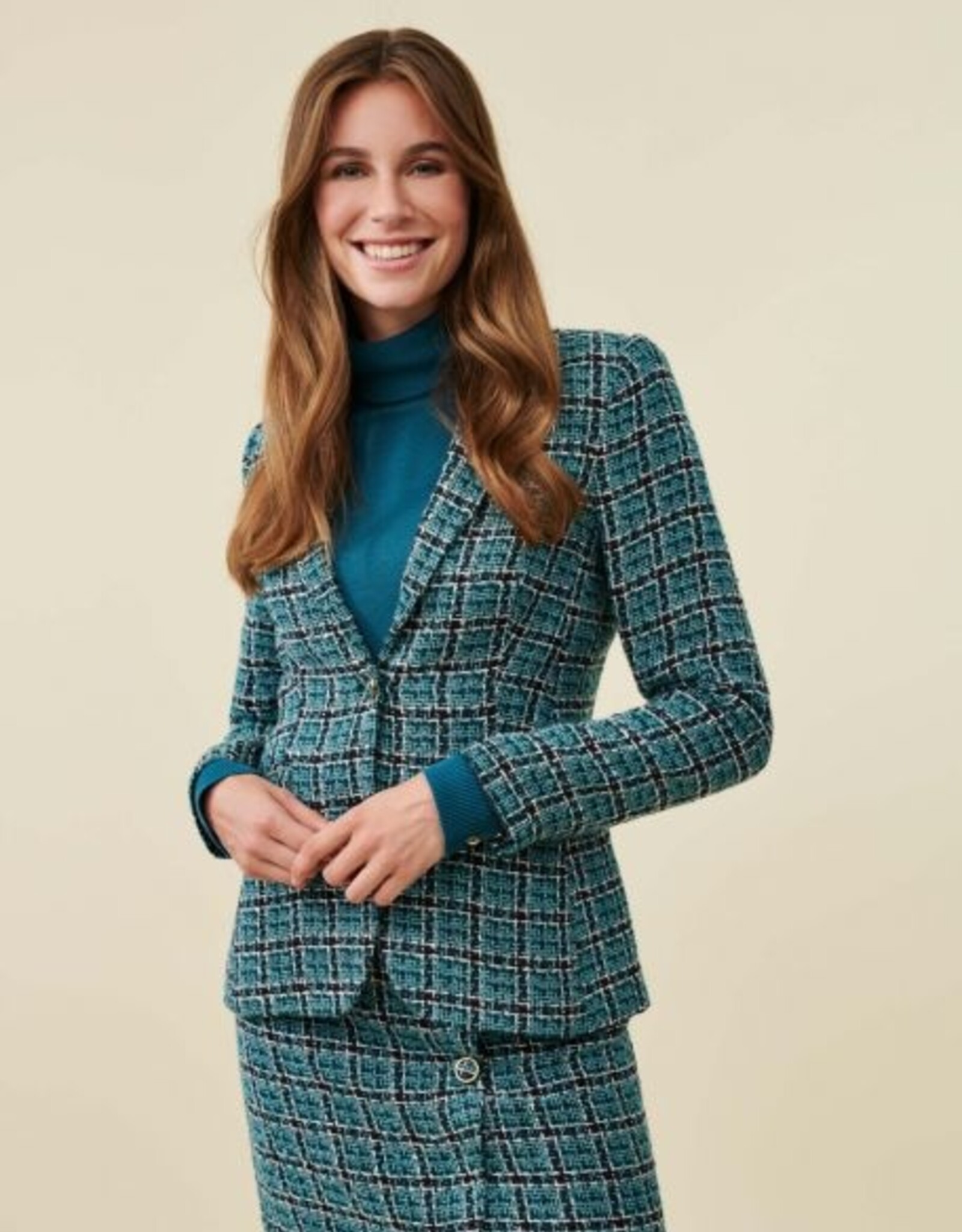 Cavallaro Marchesina Blazer Petrol Ruit