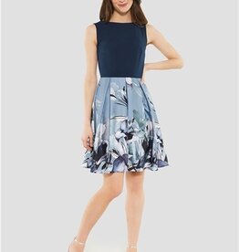 Swing Jurk Florales Mouwloos Bloemprint Blue