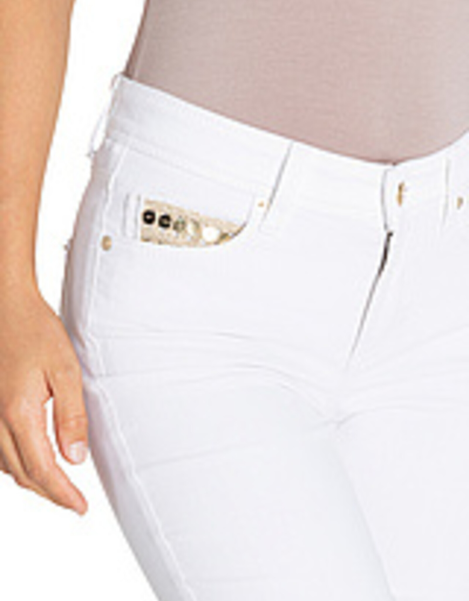 Cambio Jeans Piper Short Softwash Fringe White
