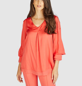 Marc Aurel Blouse V-Hals LM Coral kleur