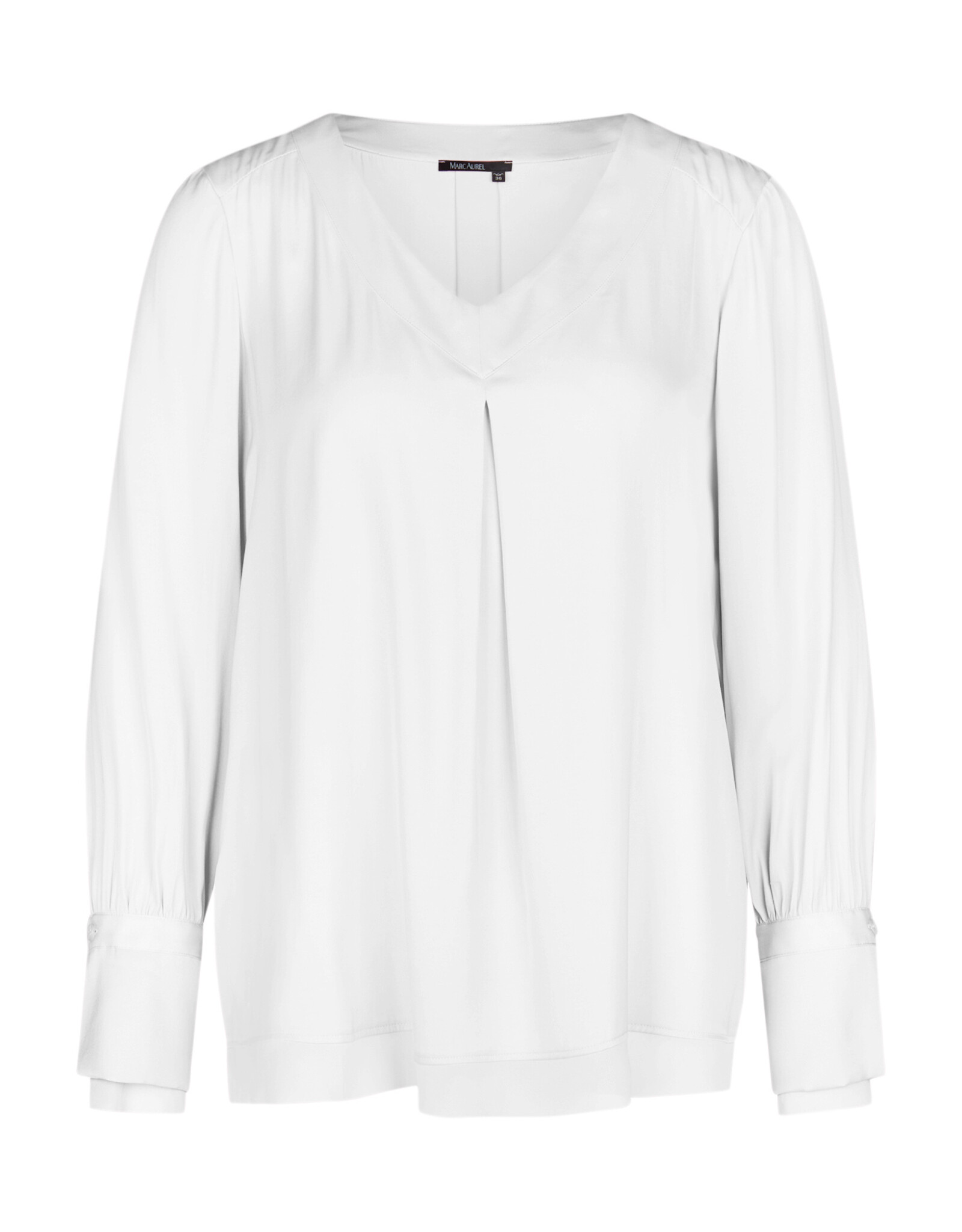 Marc Aurel Thema City Sky Witte Blouse met mouw detail