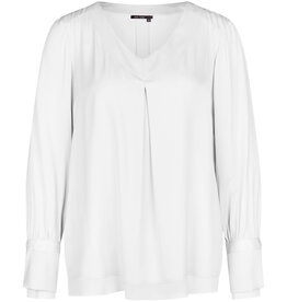 Marc Aurel Thema City Sky Witte Blouse met mouw detail