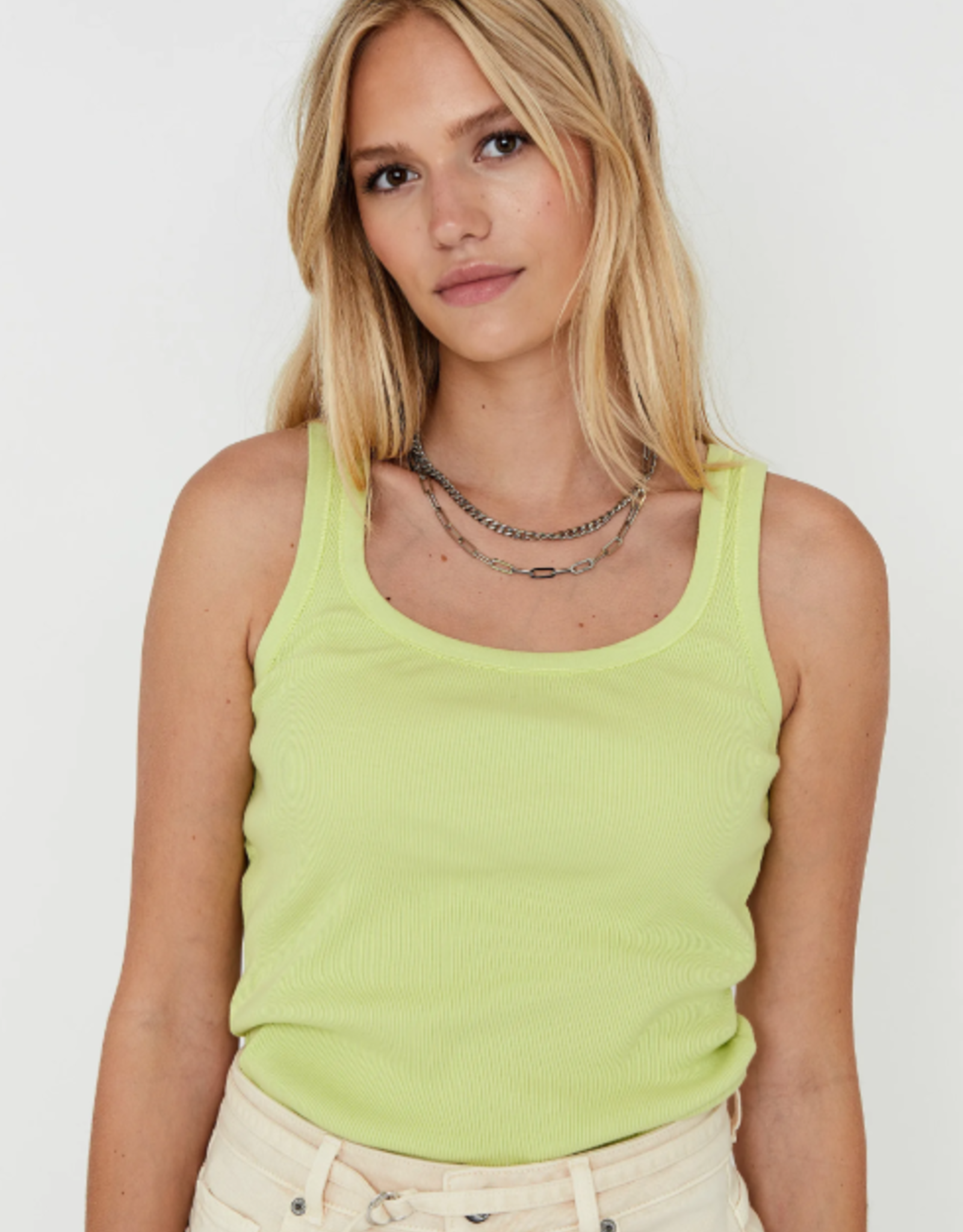 Anna Blue Tank Top Lime