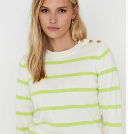 Anna Blue Pullover Stripes Lime