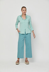 LaSalle Oversized Polo Blouse Aqua