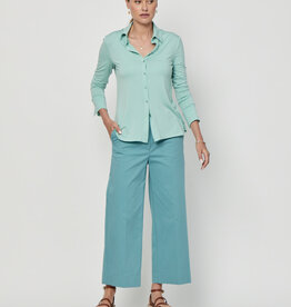 LaSalle Oversized Polo Blouse Aqua