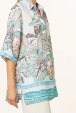 Princess goes Hollywood Tuniek Linnen Palmlike Print Pastel Aqua Groen