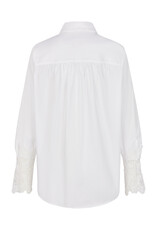 Marc Aurel Thema Green Beach Witte blouse Kante Mouw