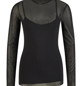 Marc Aurel Thema Roby Noir:Mesh Shirt Lange Mouw
