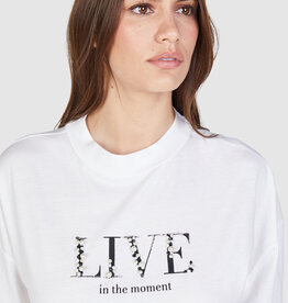 Marc Aurel Thema Runeway Rebel, White Shirt Lange Mouw Parel Print
