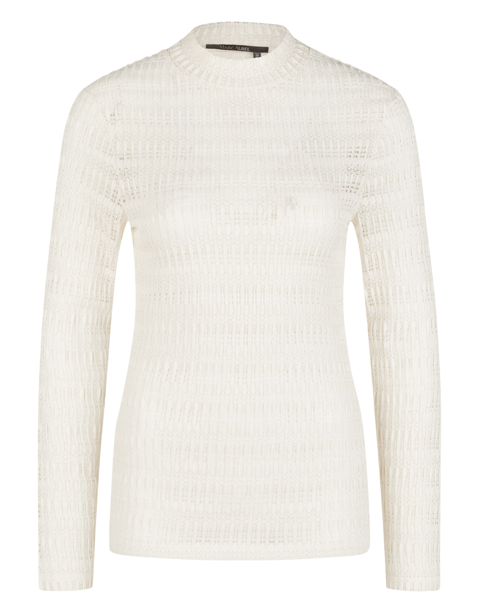 Marc Aurel Thema Runway Rebel Open gewerke Trui lange Mouw Milk