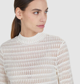 Marc Aurel Thema Runway Rebel Open gewerke Trui lange Mouw Milk