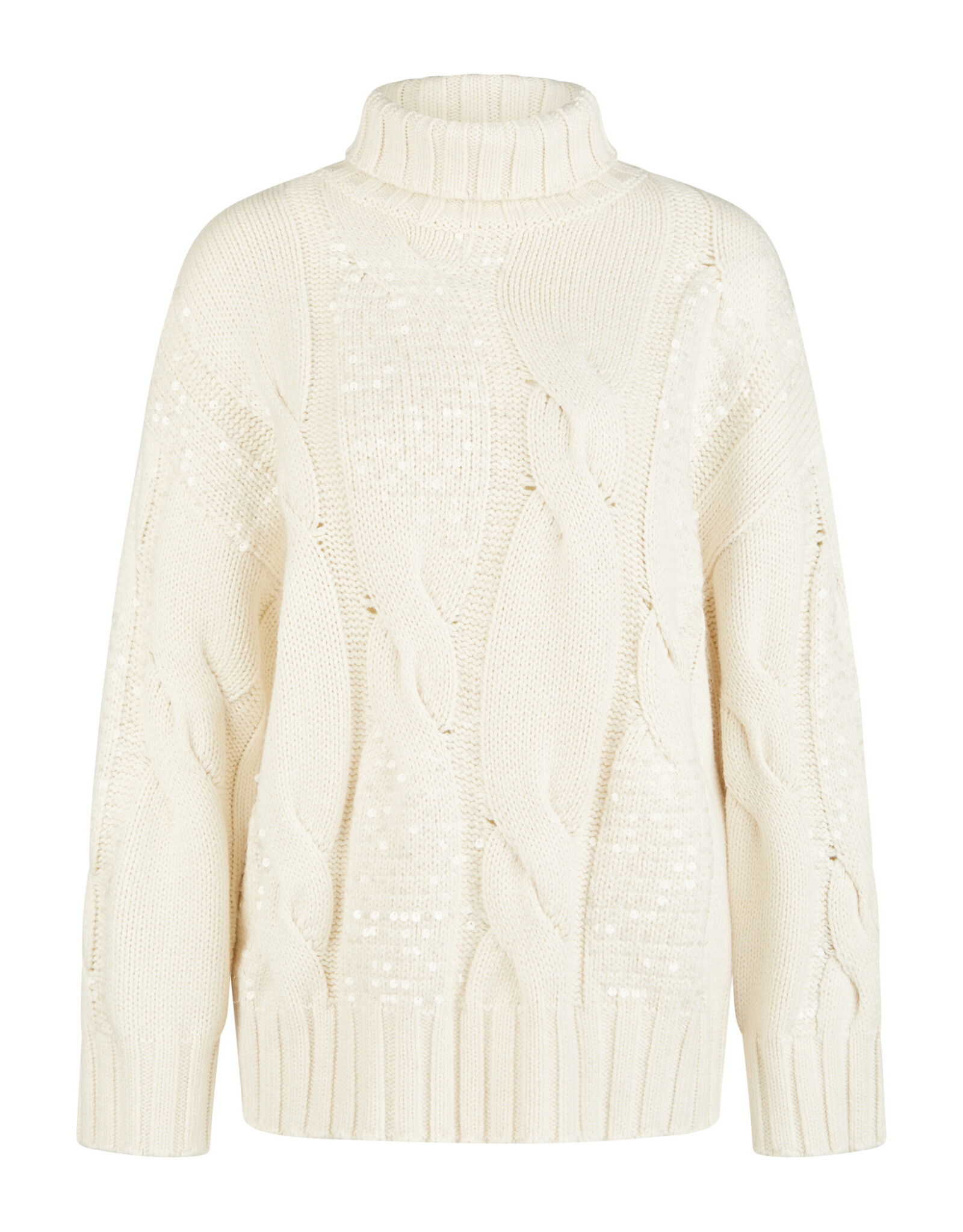 Marc Aurel Thema Eternal Ivory Gebreide Pull Over Coll Glitter Creme Milk