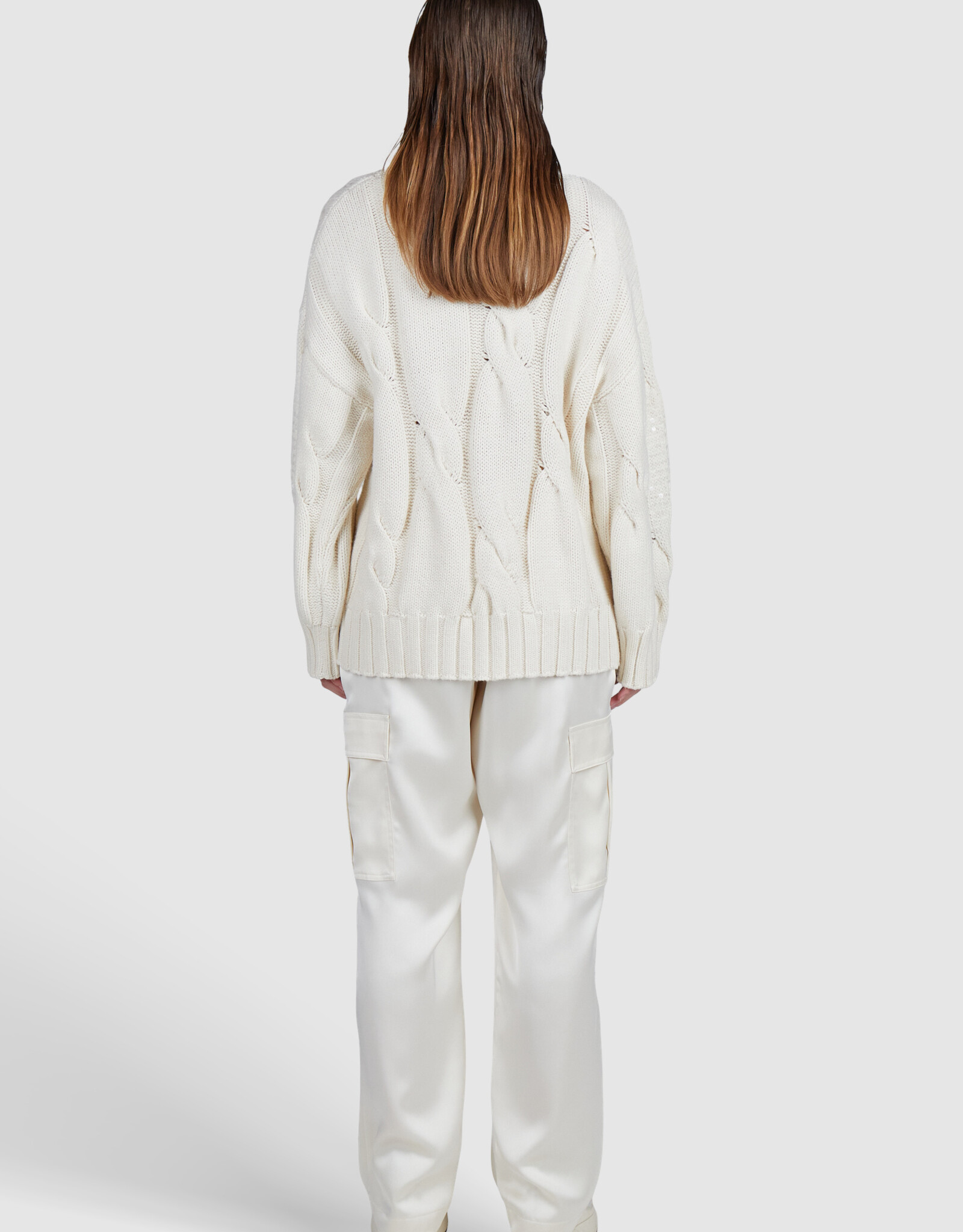 Marc Aurel Thema Eternal Ivory Gebreide Pull Over Coll Glitter Creme Milk