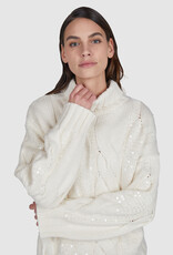 Marc Aurel Thema Eternal Ivory Gebreide Pull Over Coll Glitter Creme Milk