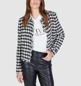 Marc Aurel Thema Ruby Noir Black  White Pied De Poule Blazer