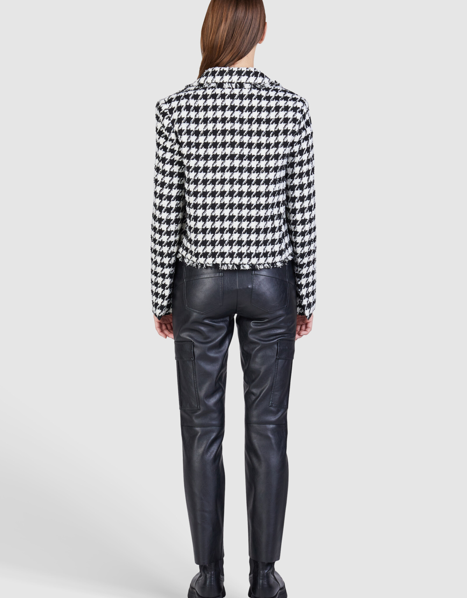 Marc Aurel Thema Ruby Noir Black  White Pied De Poule Blazer