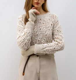 Maria Bellentani Opengewerkte Trui Beige