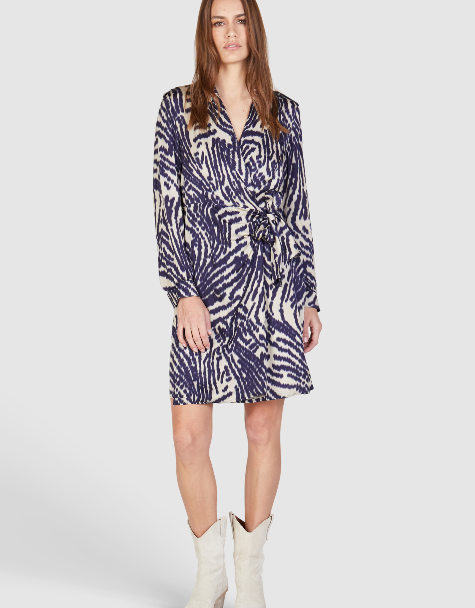 Marc Aurel Thema 7  Jurk Overslag Print Night Blue Sand