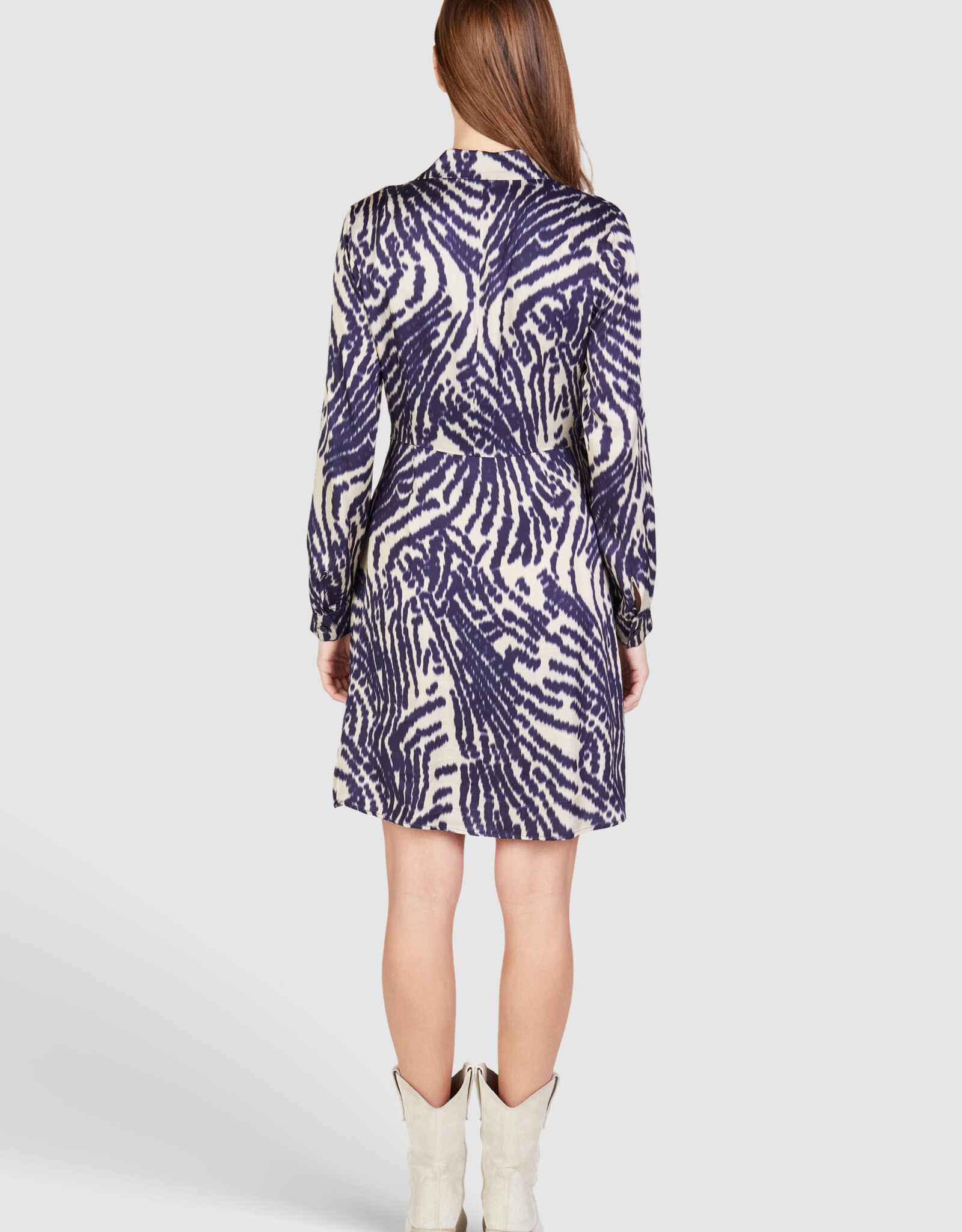 Marc Aurel Thema 7  Jurk Overslag Print Night Blue Sand