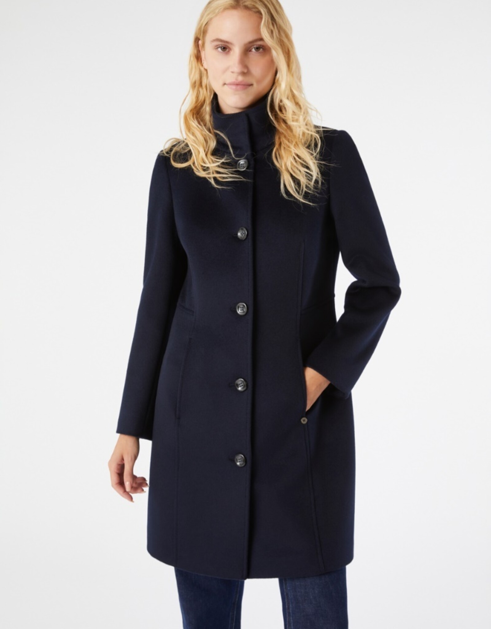 PENNYBLACK Mantel Wol Hoge Kraag Marine