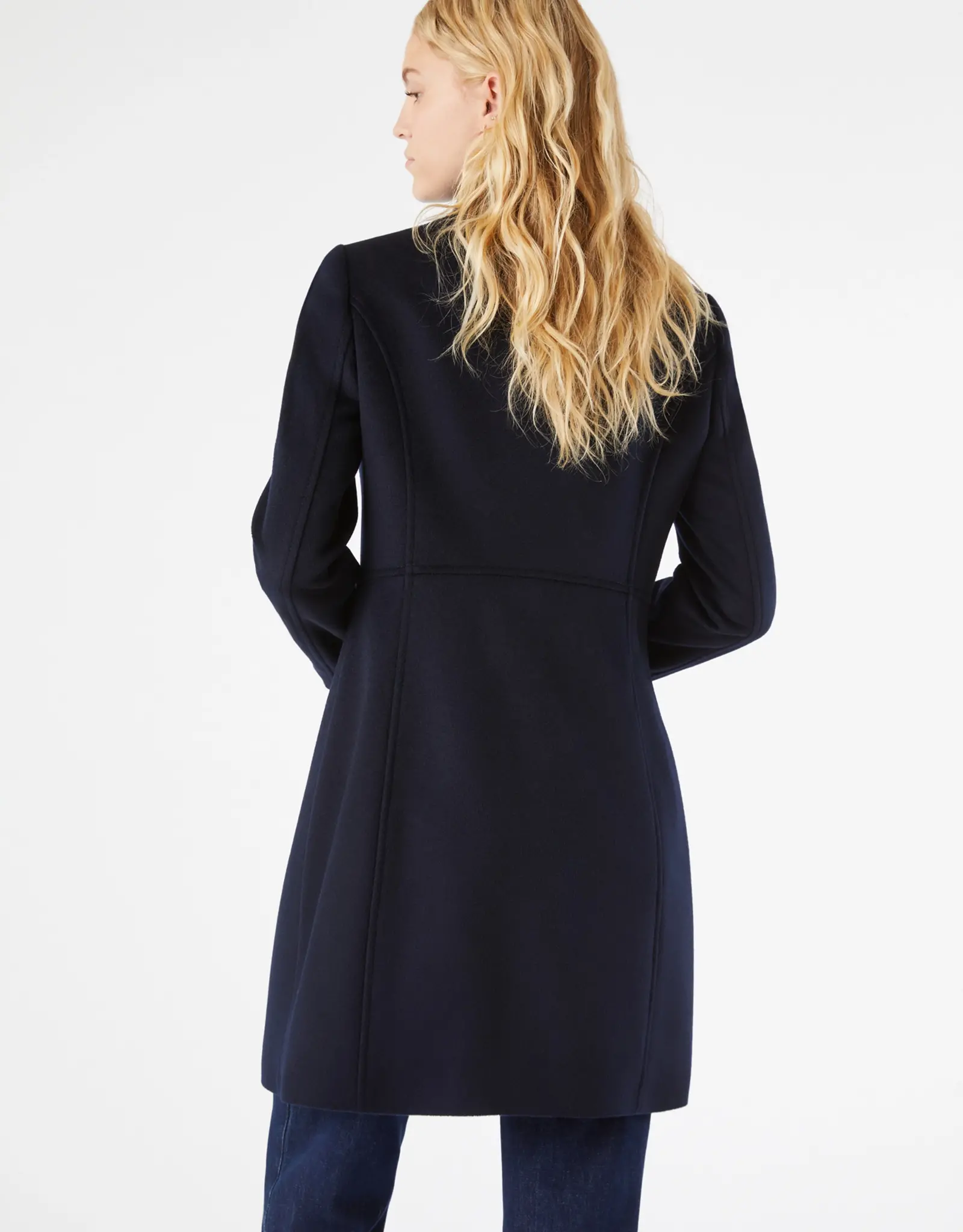 PENNYBLACK Mantel Wol Hoge Kraag Marine