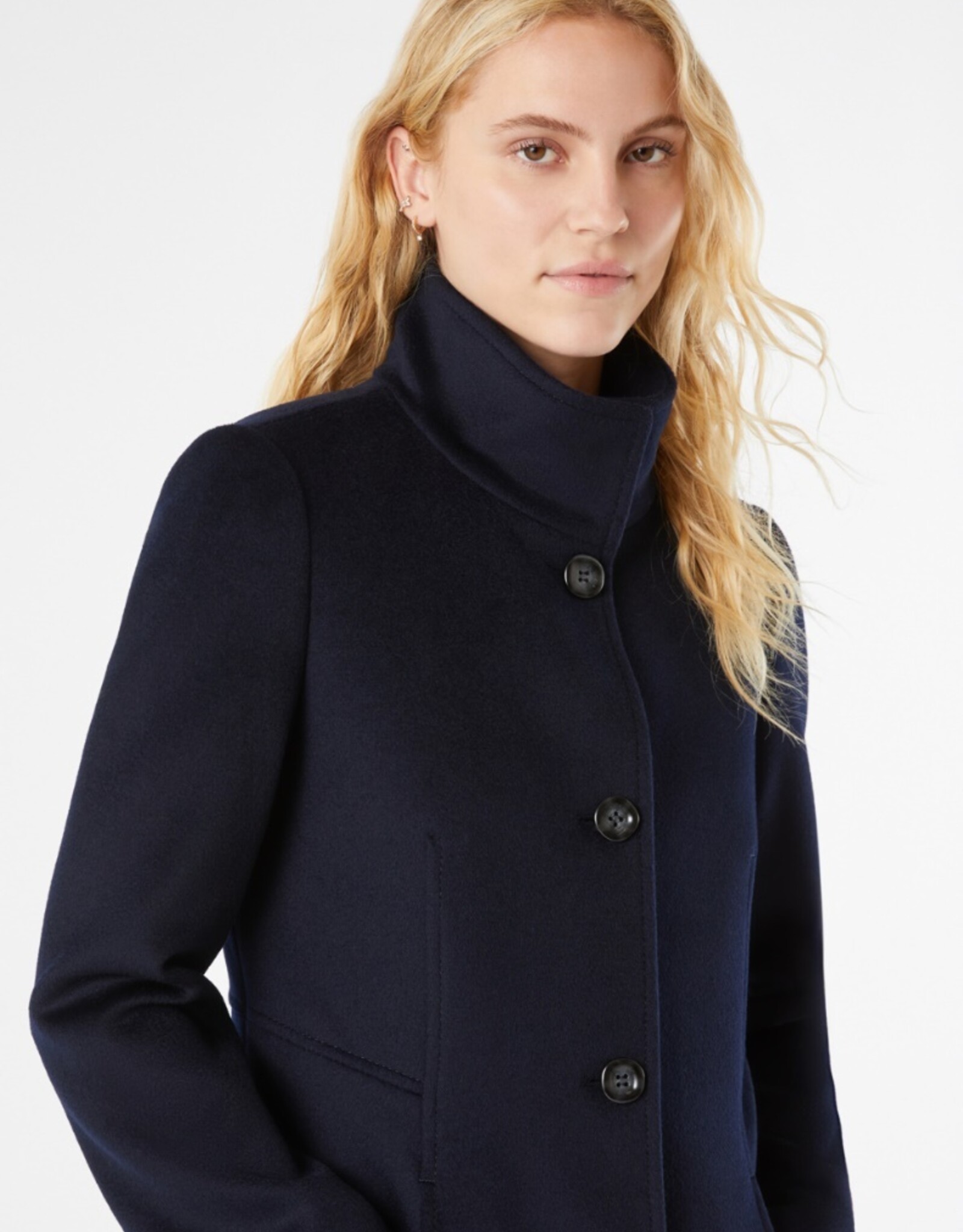 PENNYBLACK Mantel Wol Hoge Kraag Marine