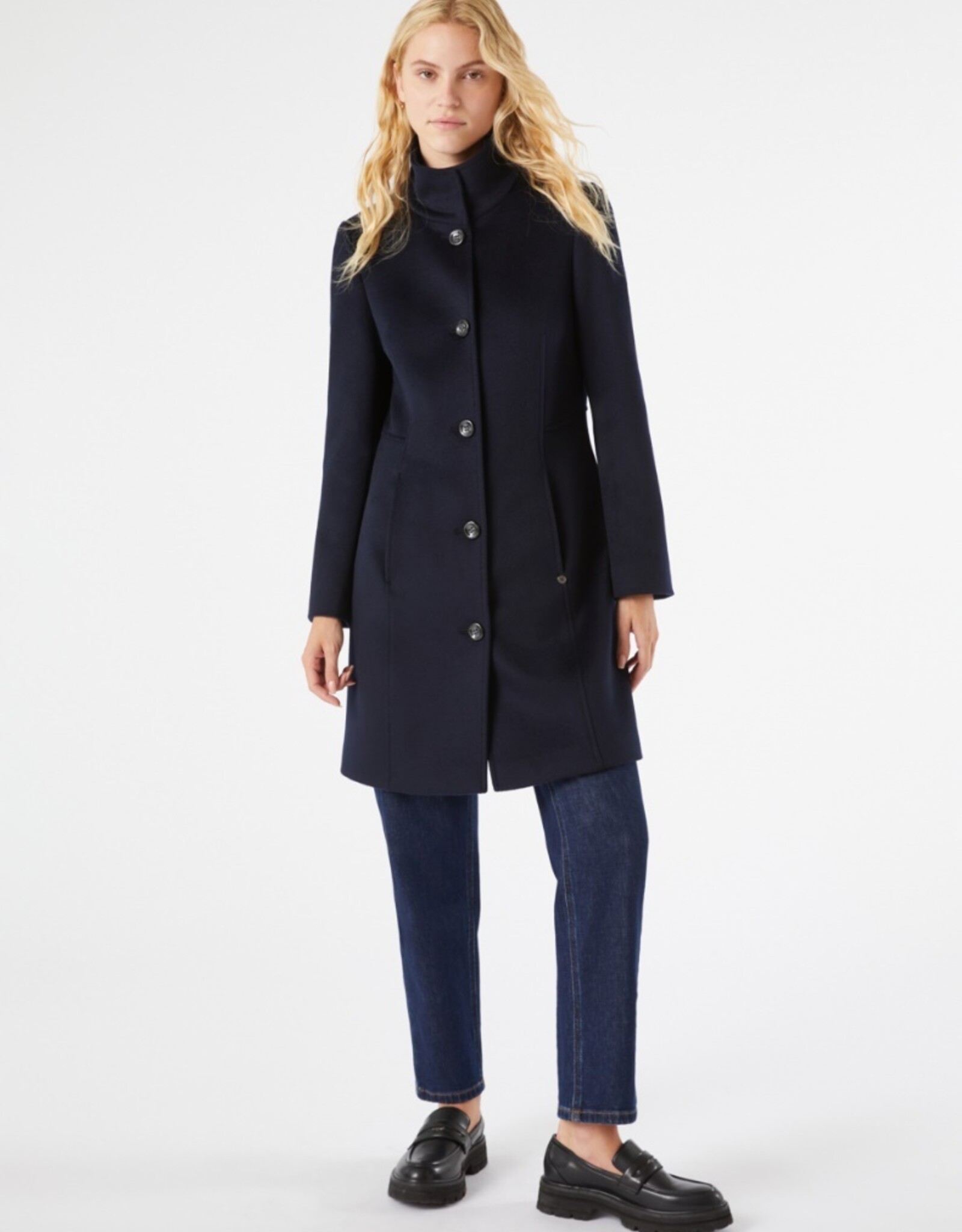 PENNYBLACK Mantel Wol Hoge Kraag Marine