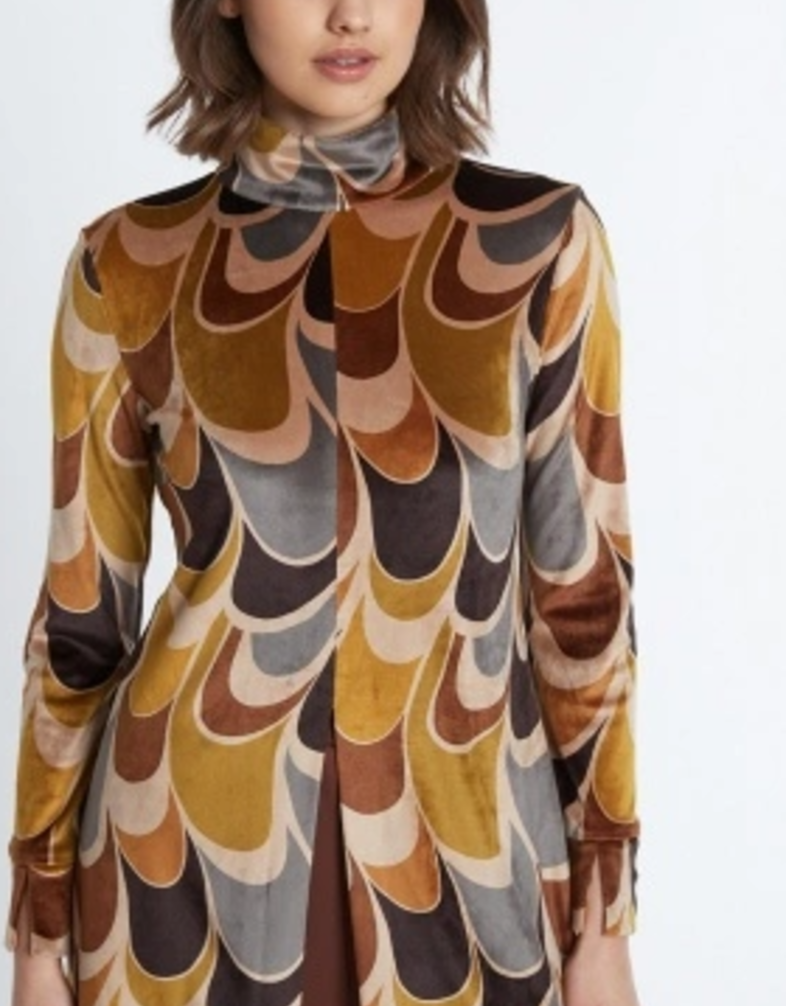 Ana Alcazar Top Retro Velours Bruin Beige