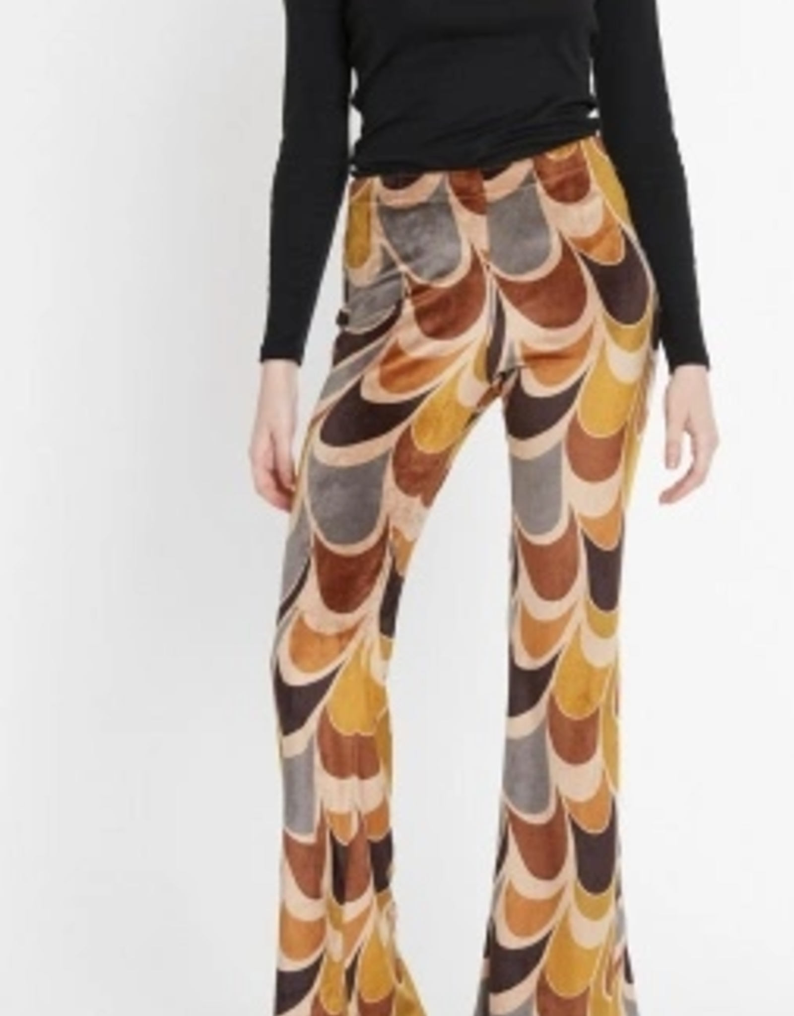 Ana Alcazar Pantalon Retro Velours Bruin Beige