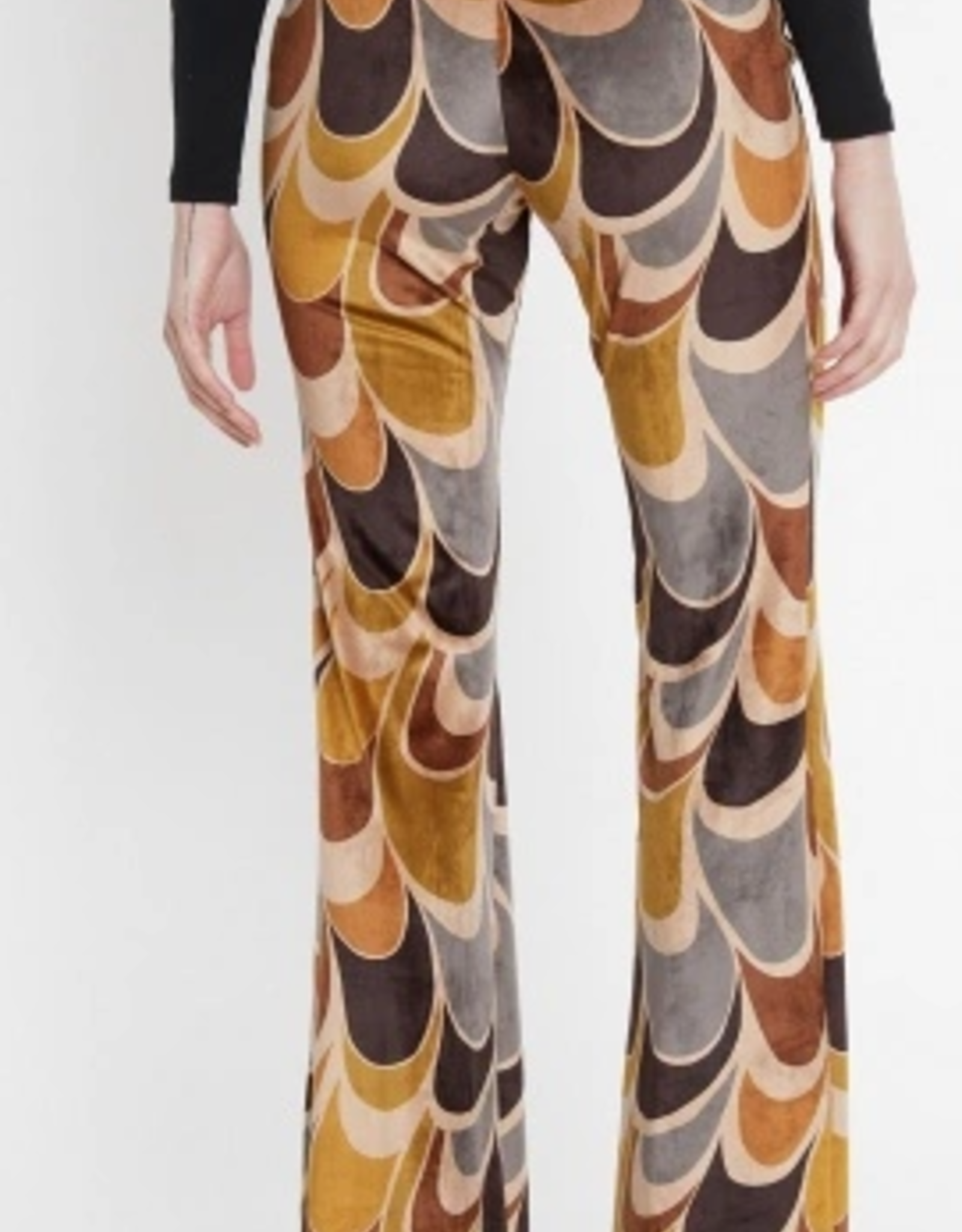 Ana Alcazar Pantalon Retro Velours Bruin Beige