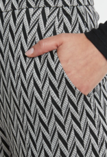 Ana Alcazar Pantalon Shasia Herringbone Zwart Wit